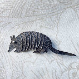 Sterling Silver Armadillo Pin, hand-made by Katie Enewold